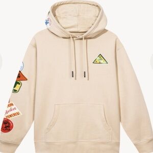 Market Cream Hooded Sweatshirt with Colorful Patch Details